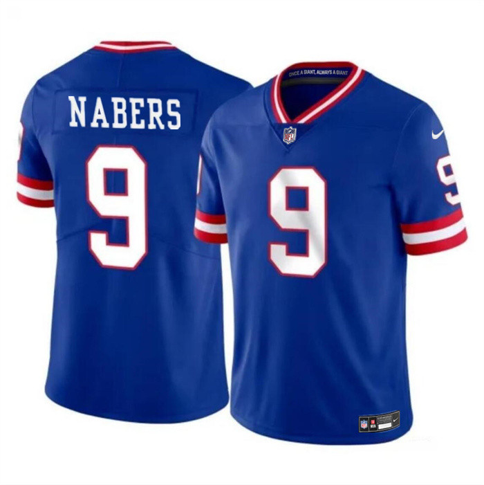 Men's New York Giants #9 Malik Nabers Royal 2024 Draft Vapor Untouchable Throwback Limited Stitched Jersey Men's New York Giants #9 Malik Nabers Royal 2024 Draft Vapor Untouchable Throwback Limited Stitched Jersey