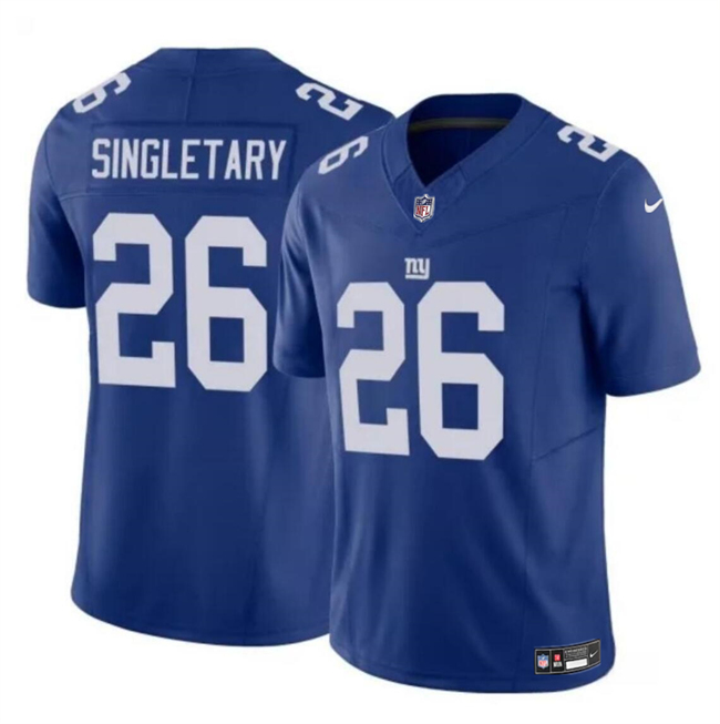 Men's New York Giants #26 Devin Singletary Blue 2023 F.U.S.E. Vapor Untouchable Limited Stitched Jersey Men's New York Giants #26 Devin Singletary Blue 2023 F.U.S.E. Vapor Untouchable Limited Stitched Jersey