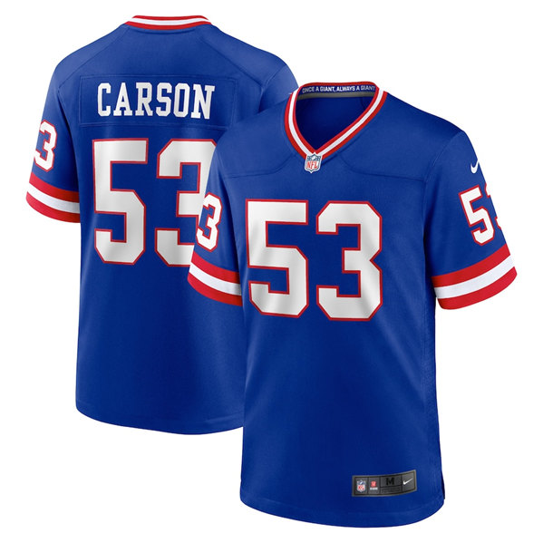 Men's New York Giants #53 Harry Carson Royal Classic Retired Player Stitched Game Jersey Men's New York Giants #53 Harry Carson Royal Classic Retired Player Stitched Game Jersey