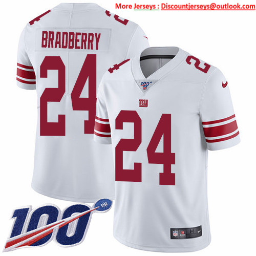 Nike Giants #24 James Bradberry White Men's Stitched NFL 100th Season Vapor Untouchable Limited Jersey