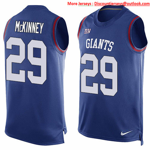 Nike Giants #29 Xavier McKinney Royal Blue Team Color Men's Stitched NFL Limited Tank Top Jersey
