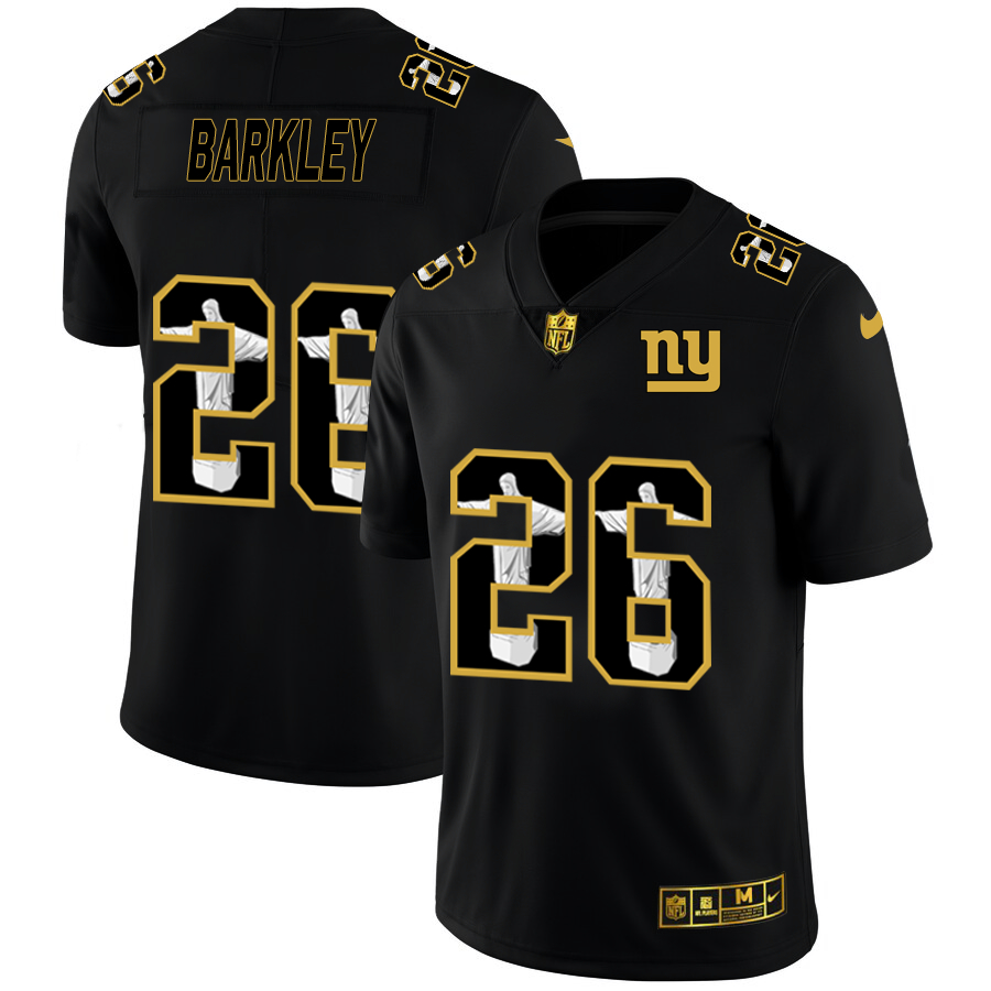 Nike Giants 26 Saquon Barkley Black Jesus Faith Edition Limited Jersey Nike Giants 26 Saquon Barkley Black Jesus Faith Edition Limited Jersey