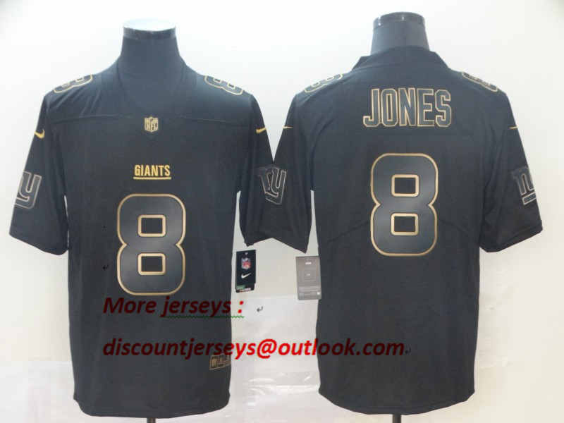 Giants 8 Daniel Jones Black Gold Vapor Untouchable Limited Jersey