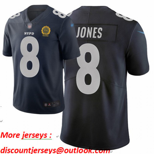 Giants #8 Daniel Jones Navy Men's Stitched Football Limited City Edition Jersey