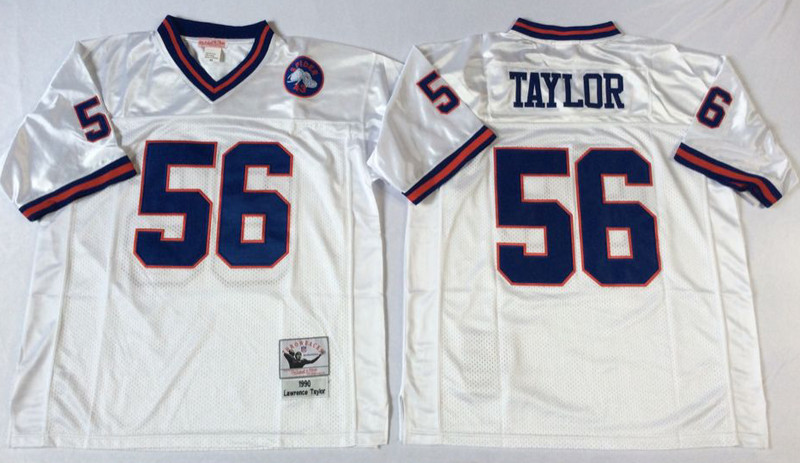 Mitchell&Ness giants #56 Lawrence Taylor white Throwback Stitched NFL Jerseys