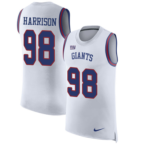 Nike Giants #98 Damon Harrison White Men's Stitched NFL Limited Rush Tank Top Jersey Nike Giants #98 Damon Harrison White Men's Stitched NFL Limited Rush Tank Top Jersey