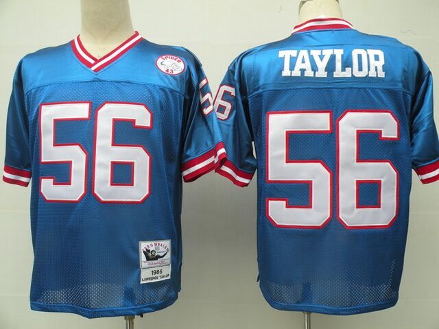 New York Giants 56 Lawrence Taylor Blue
