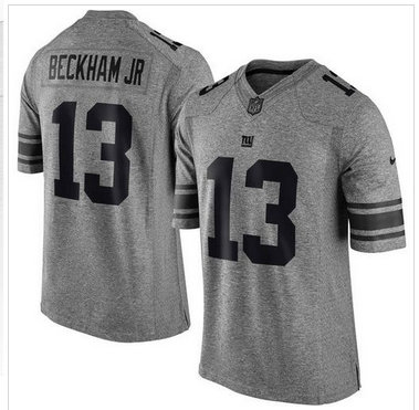 Nike New York Giants #13 Odell Beckham Jr Gray Men''s Stitched NFL Limited Gridiron Gray Jersey Nike New York Giants #13 Odell Beckham Jr Gray Men''s Stitched NFL Limited Gridiron Gray Jersey