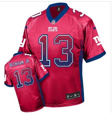 New New York Giants #13 Odell Beckham Jr Red Alternate NFL Elite Drift Fashion Jersey