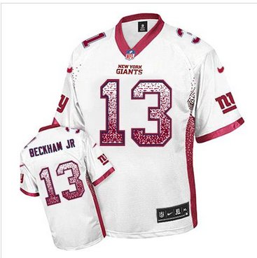 New New York Giants #13 Odell Beckham Jr White NFL Elite Drift Fashion Jersey