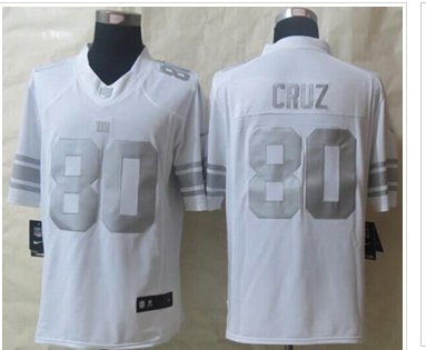 NEW New York Giants #80 Victor Cruz White NFL Limited Platinum Jersey
