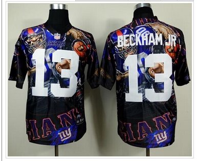 NEW Giants #13 Odell Beckham Jr Team Color Men's Stitched NFL Elite Fanatical Version Jersey