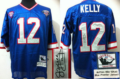 NEW Signed Elite New York Giants 12 Kelly Blue Throwback Jerseys