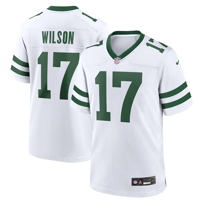 Men's New York Jets #17 Garrett Wilson White Throwback Player Stitched Game Jersey Men's New York Jets #17 Garrett Wilson White Throwback Player Stitched Game Jersey