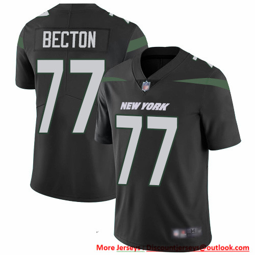 Nike Jets #77 Mekhi Becton Black Alternate Men's Stitched NFL Vapor Untouchable Limited Jersey