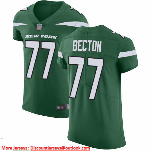 Nike Jets #77 Mekhi Becton Green Team Color Men's Stitched NFL Vapor Untouchable Elite Jersey