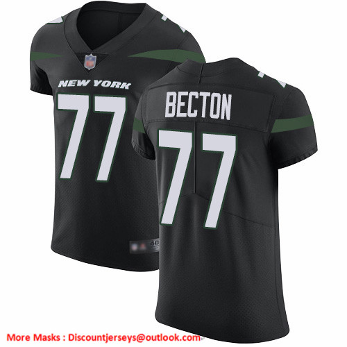 Nike Jets #77 Mekhi Becton Black Alternate Men's Stitched NFL New Elite Jersey