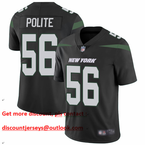 Jets #56 Jachai Polite Black Alternate Men's Stitched Football Vapor Untouchable Limited Jersey