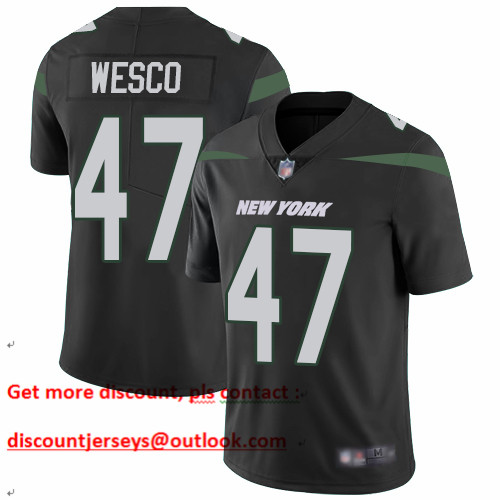 Jets #47 Trevon Wesco Black Alternate Men's Stitched Football Vapor Untouchable Limited Jersey