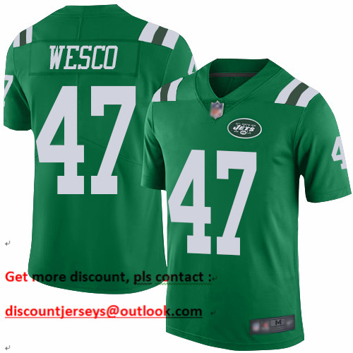 Jets #47 Trevon Wesco Green Men's Stitched Football Limited Rush Jersey