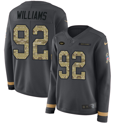 Nike Jets #92 Leonard Williams Anthracite Salute to Service