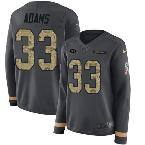 Nike Jets #33 Jamal Adams Anthracite Salute to Service