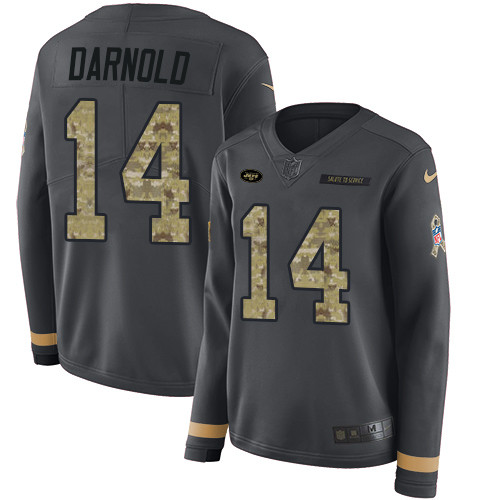 Nike Jets #14 Sam Darnold Anthracite Salute to Service