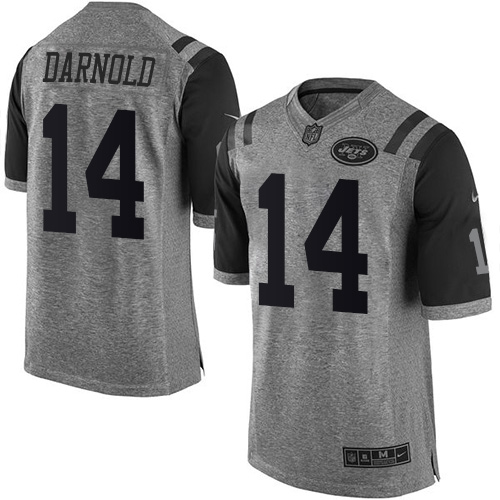 Nike Jets #14 Sam Darnold Gray Men's Stitched NFL Limited Gridiron Gray Jersey Nike Jets #14 Sam Darnold Gray Men's Stitched NFL Limited Gridiron Gray Jersey
