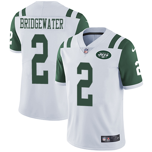 Nike Jets #2 Teddy Bridgewater White Men's Stitched NFL Vapor Untouchable Limited Jersey