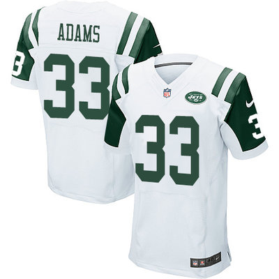 Nike Jets #33 Jamal Adams White Men's Stitched NFL Elite Jersey