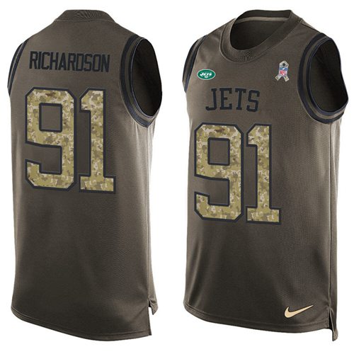 Nike Jets #91 Sheldon Richardson Green Men's Stitched NFL Limited Salute To Service Tank Top Jersey Nike Jets #91 Sheldon Richardson Green Men's Stitched NFL Limited Salute To Service Tank Top Jersey