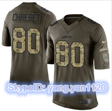 Nike New York Jets #80 Wayne Chrebet Green Men's Stitched NFL Limited Salute to Service Jersey