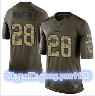 Nike New York Jets #28 Curtis Martin Green Men's Stitched NFL Limited Salute to Service Jersey