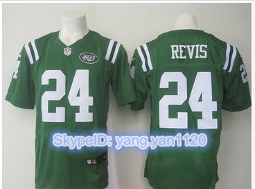 Nike New York Jets #24 Darrelle Revis Green Men''s Stitched NFL Elite Rush Jersey