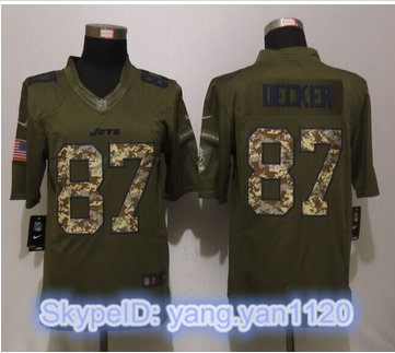 Nike New York Jets #87 Decker Green Salute To Service Limited Jersey