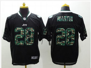 Nike New York Jets #28 Curtis Martin Black Men''s Stitched NFL Elite Camo Fashion Jersey