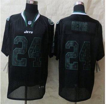 New York Jets #24 Darrelle Revis New Lights Out Black Men's Stitched NFL Elite Jersey