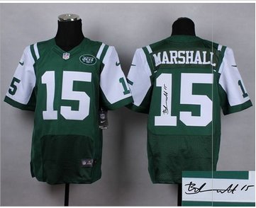 New New York Jets #15 Brandon Marshall Green Team Color Men's Stitched NFL Elite jerseys