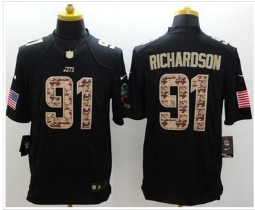 New New York Jets #91 Sheldon Richardson Black NFL Limited Salute to service jersey