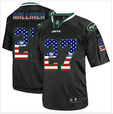 New York Jets #27 Dee Milliner Black NFL Elite USA Flag Fashion Jersey New York Jets #27 Dee Milliner Black NFL Elite USA Flag Fashion Jersey