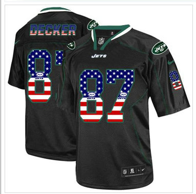 New York Jets #87 Eric Decker Black NFL Elite USA Flag Fashion Jersey
