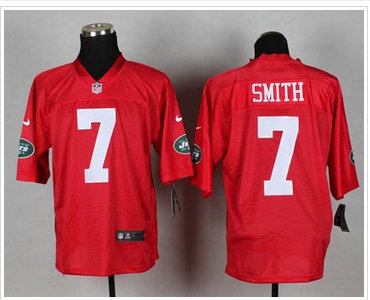 New York Jets #7 Geno Smith Red NFL Elite QB Practice Jersey