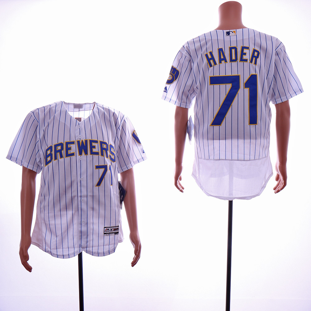 Brewers #71 Josh Hader White Flexbase Jersey