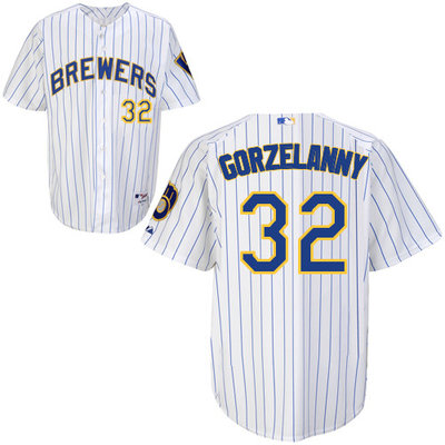 Milwaukee Brewers #32Tom Gorzelanny Authentic Personalized Alternate Home White Jersey