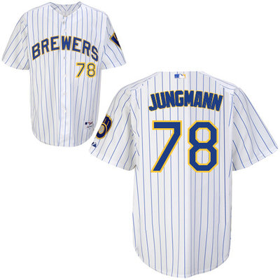 Milwaukee Brewers #78Taylor Jungmann Authentic Personalized Alternate Home White Jersey