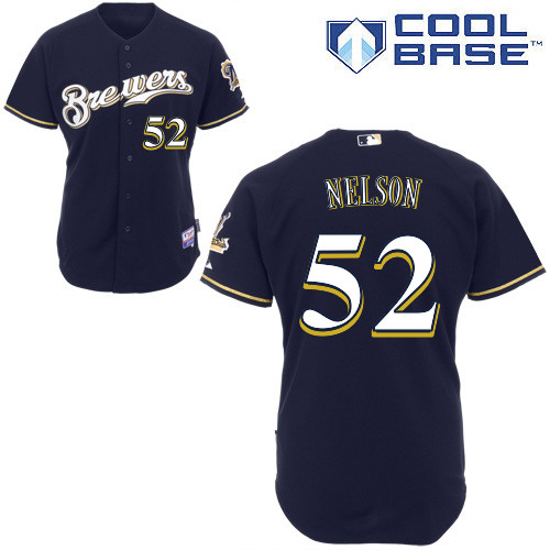 Milwaukee Brewers #52Jimmy Nelson Authentic Personalized Alternate Blue Jersey