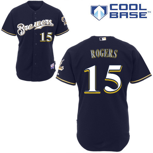 Milwaukee Brewers #15Jason Rogers Authentic Personalized Alternate Blue Jersey