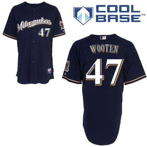 Milwaukee #47 Wooteh Brewers Authentic Personalized Alternate Road Blue Jersey