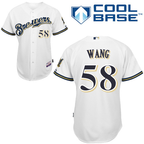 Milwaukee Brewers #58Wei-Chung Wang Authentic Personalized Home White Jersey