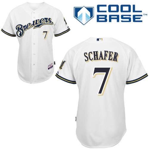 Milwaukee Brewers #7Grátis Schafer Authentic Personalized Home White Jersey